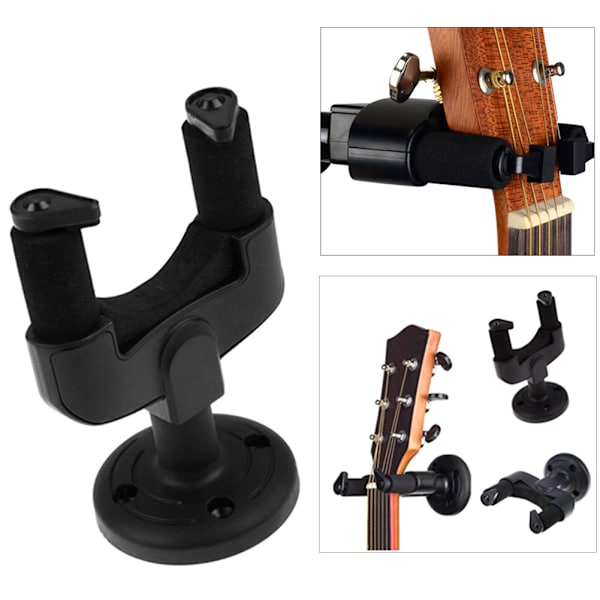 Väggmonterat Gitarrställ Väggmonterad Gitarrhållare Automatisk Låsning