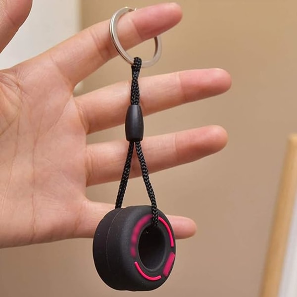 Mini 2 stk. Gummi Dæk Nøglering Kreativ Hjul Nøglering Tilpasset