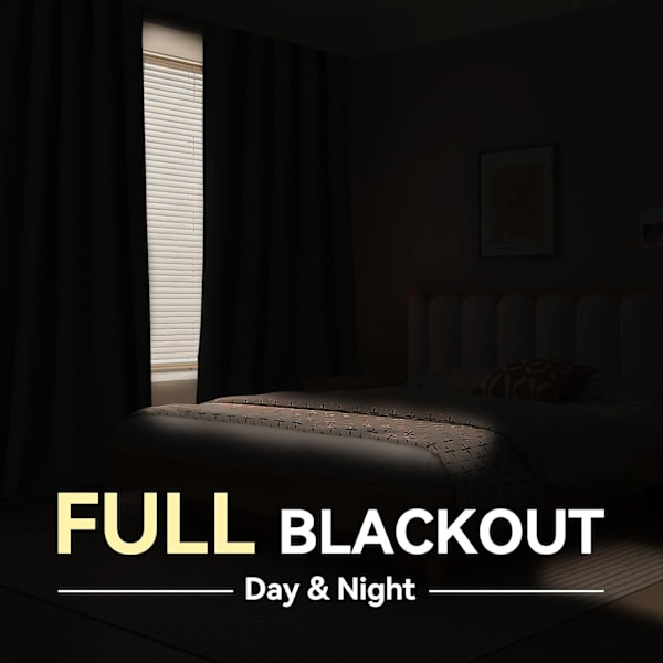 99% Total Blackout Gardiner 40 Lengde for Vindubehandling, Faux Linen Termisk Isolerte Øyeblikksgardiner for Soverom