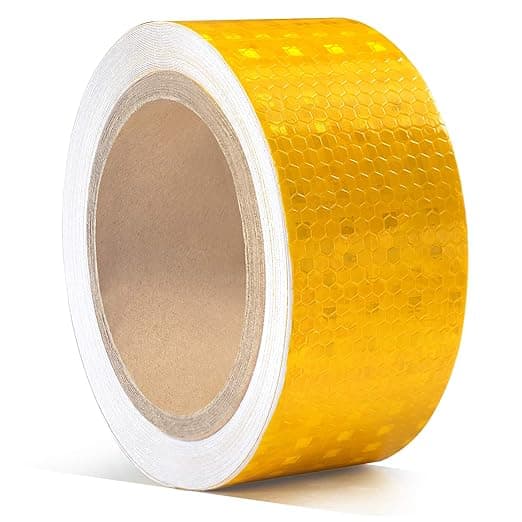 1 Rull 5cm*38m Gul Sikkerhetsteip Synlighet Reflektor Advarsel