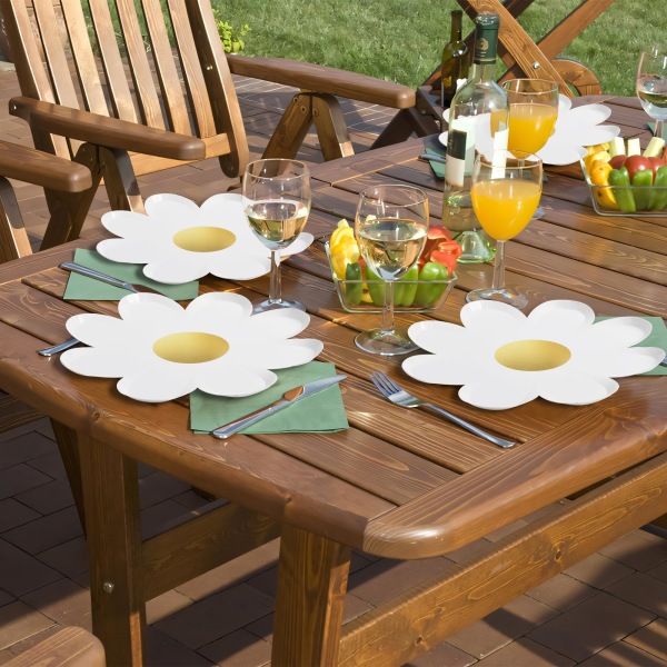 20 Daisy papirtallerkener blomsterfestdekorationer