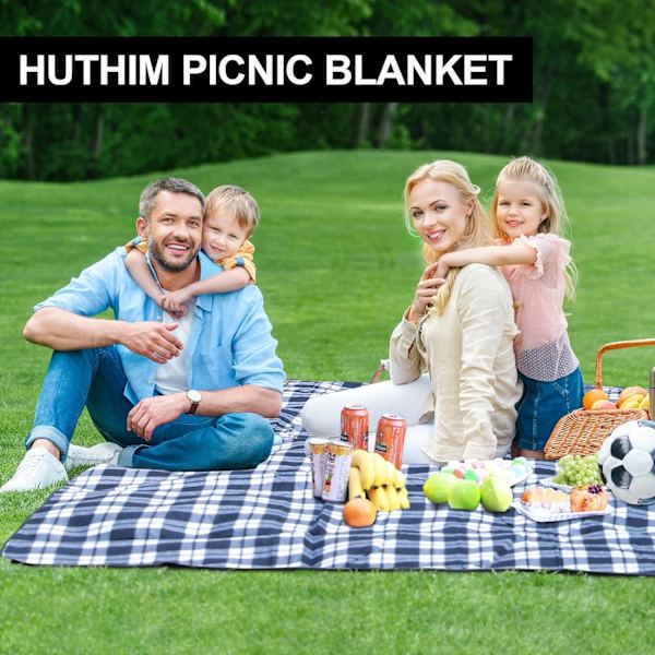 Picnic Tæppe, Strandmåtte 200×200cm, Vandafvisende og Sandtæt