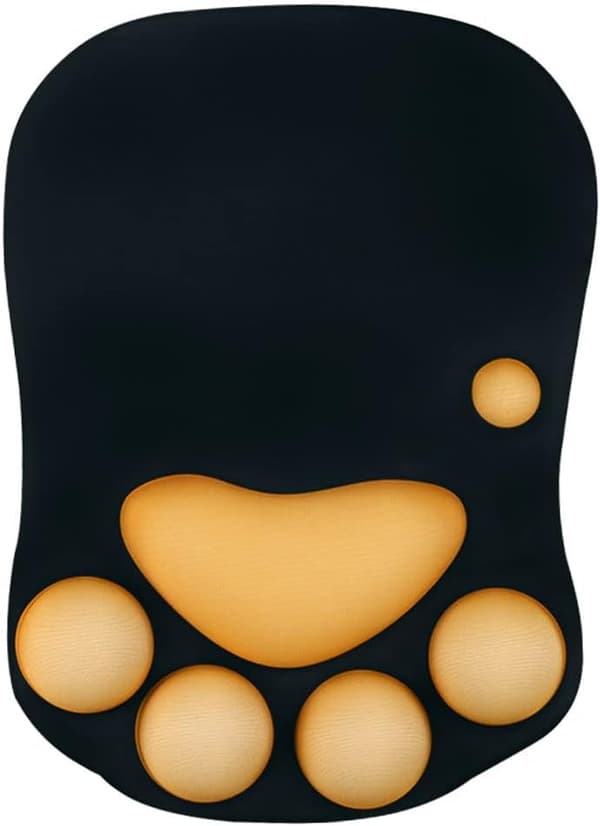 1 kattepote musematte med håndleddstøtte, bærbar ergonomisk anti