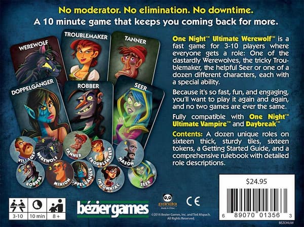 One Night Ultimate Werewolf Lantern Party Game (Grunnversjon)