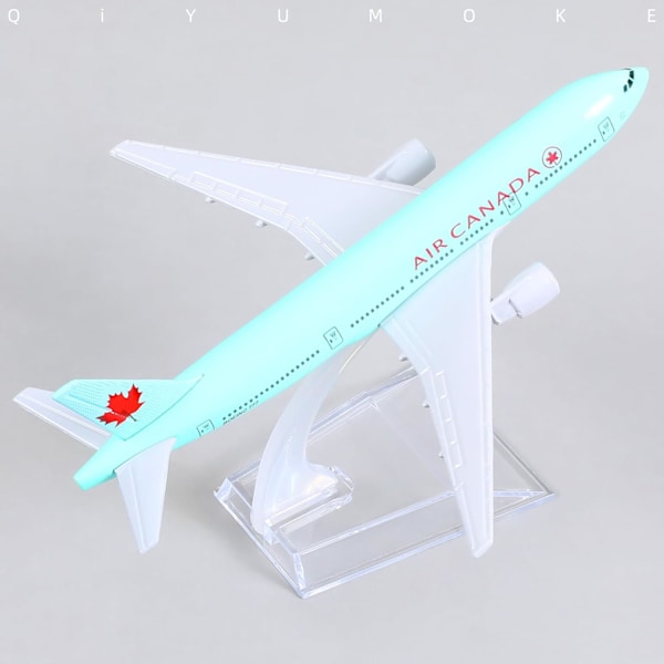 Boeing 777 Kanada 1/400 Diecast Metallflygplansmodell med Stativ - Flygbolag Legering Modellplan (6 tum Lång) Display