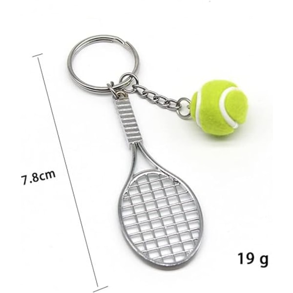 6 stk nøkkelringer, tennisracket nøkkelring, nøkkelring rask utløsning