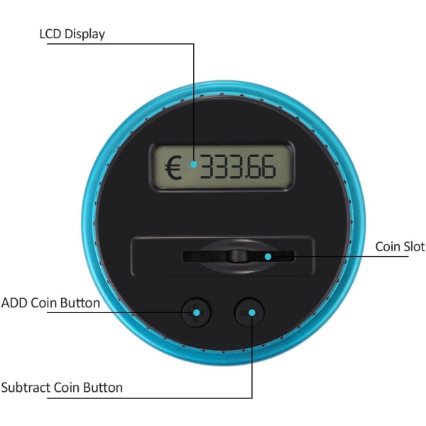 Digital Sparebøsse EUR Teller, Automatisk Mynttelling Penger