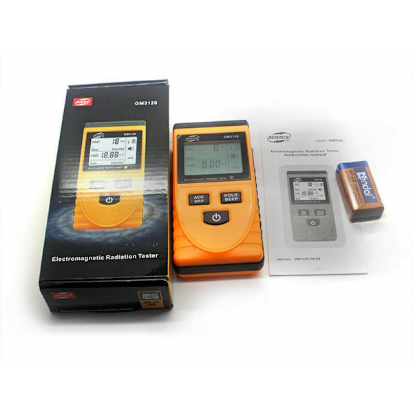 Elektromagnetisk strålingsdetektor, EMF-måler elektromagnetisk feltstrålingsdetektor Dosimeter GM3120 Digital LCD-tester Tester,63.631125.8（mm）
