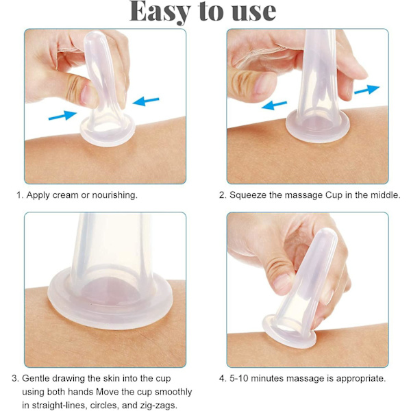 8 stk. silikone massage koppesæt, anti-cellulite kopper, silikone massage kopper pleje, kopping terapi sæt, til ansigts- og rapier skønhedsmassage