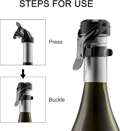 Rustfrit stål champagnestopper (2 stk) stål champagne
