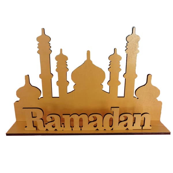 1 st DIY Mubarak-prydnader Eid Mubarak Träprydnad Ramadan