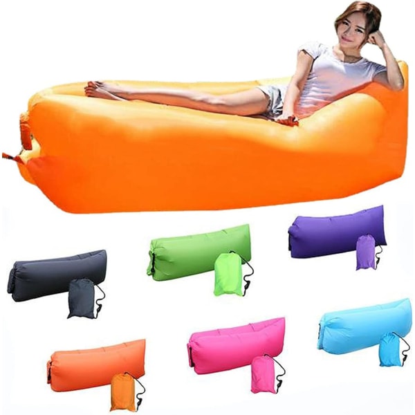 Orange oppustelig sofa - vandtæt - vandtæt, med bærbar