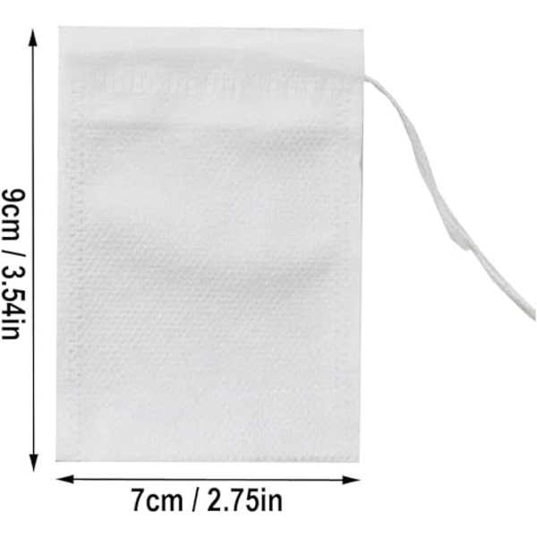 200 stk. Hvide 7*9cm Engangsfilterpapir Teposefilter til