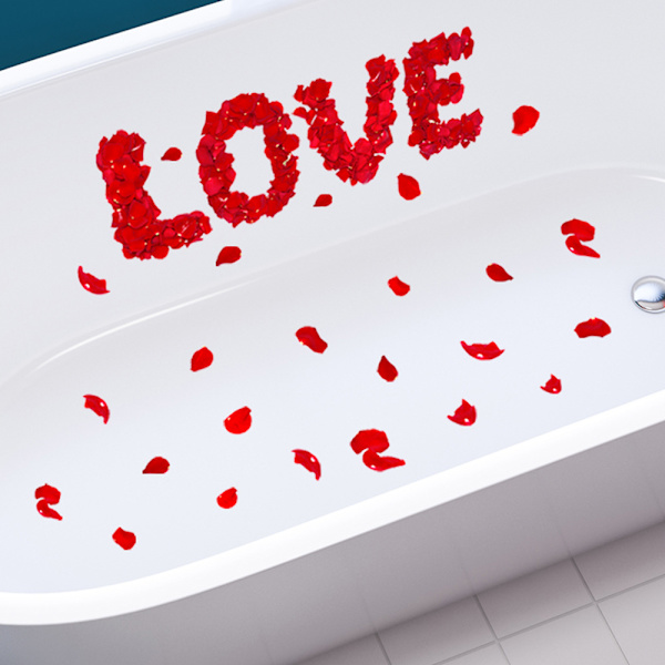 1 stycke rosblad frostade väggdekaler självhäftande LOVE
