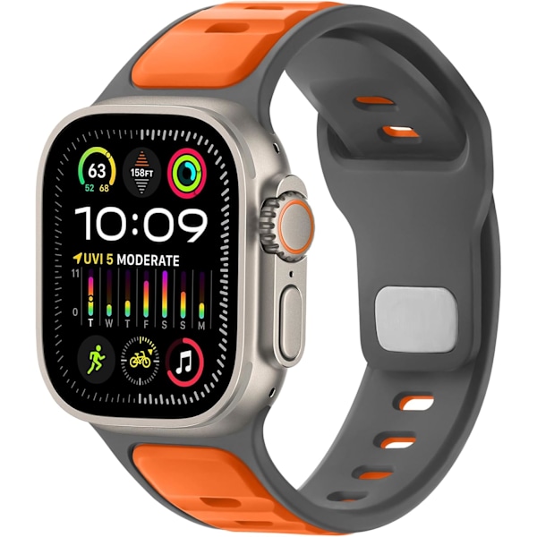 Remmer kompatible med Apple Watch-reim/Apple Watch Ultra 2-reim for menn og kvinner 49 mm 46 mm 45 mm 44 mm 42 mm, myk sportsreim