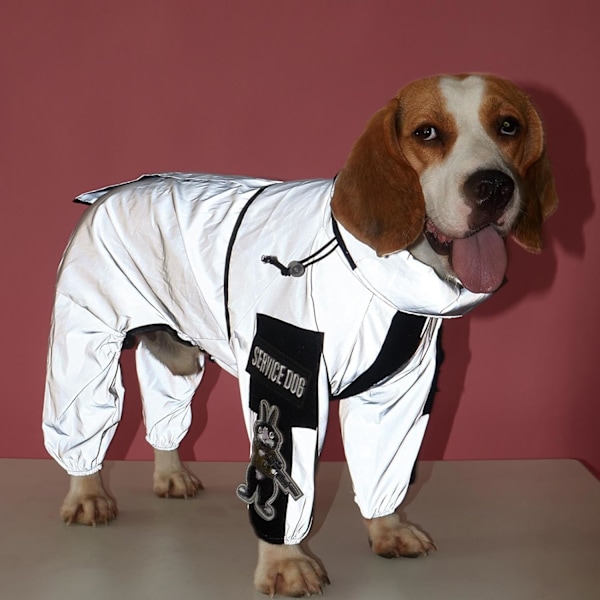 Hund Regnrock, Justerbar Hund Regnkappa, Vattentät Husdjur Regn Skyddsutrustning, Reflekterande Säkerhetshundrock för D