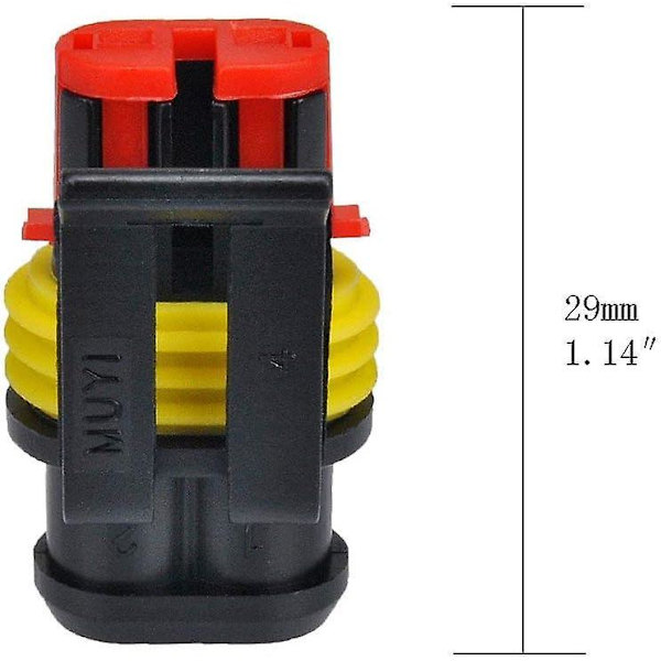 10 kit 2-stifts vattentäta bilkontakter, elektriska kontakter, vattentäta kontakter, dammtäta, isolerade och förseglade