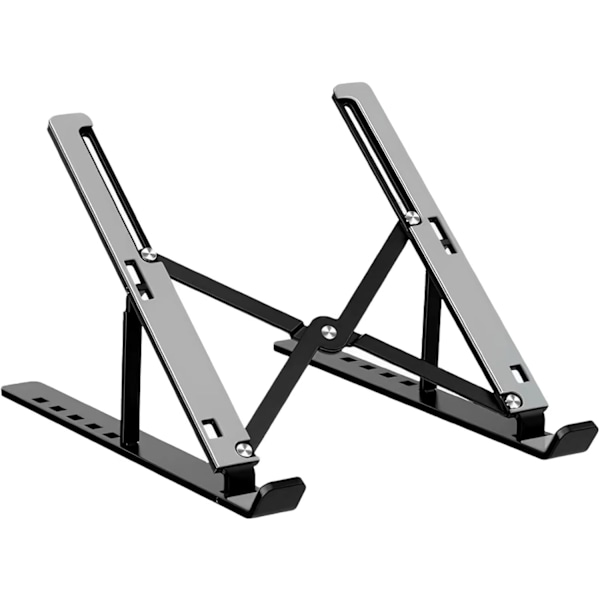 Justerbar Ergonomisk Sammenklappelig Bærbar Bordholder i Aluminium til HP, Dell 9-17” Laptops, Laptop Riser (Sort)