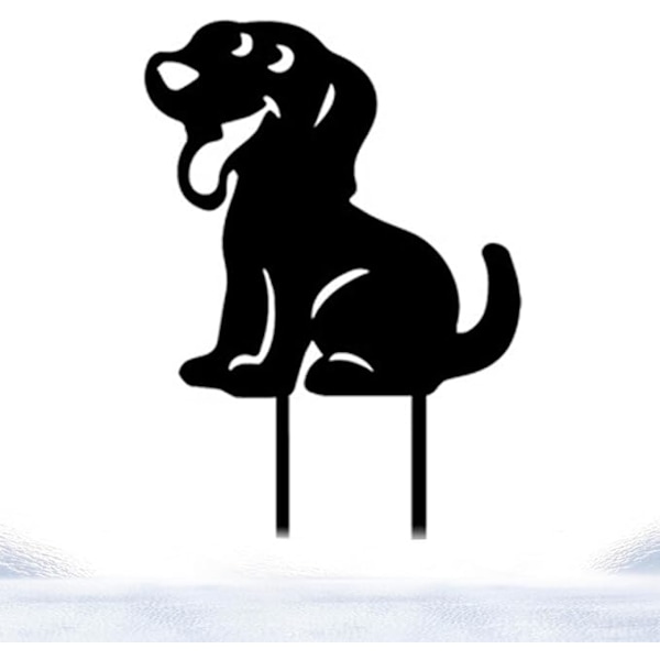 Trädgårdsdekoration Hundvalp Insats Djur Silhuetter Trädgård