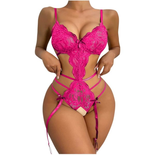 1 stk (Roserød) Sexet bodysuit lingeri til kvinder Teddy Babydoll