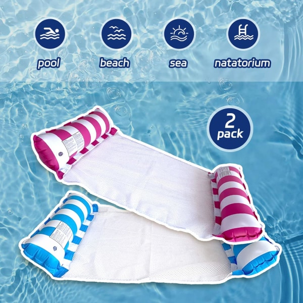 2 Pak Inflatable Pool Hængekøje 4 i 1 Rejse Pool Strand Party