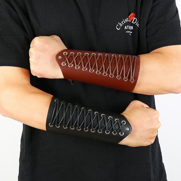 PU Læder Bracer Punk Gothic Arm Armor Cuff Middelalderlig Handske