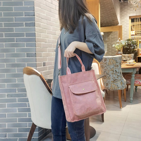 Höst- och vintercorduroy-totebag - konst och modeval