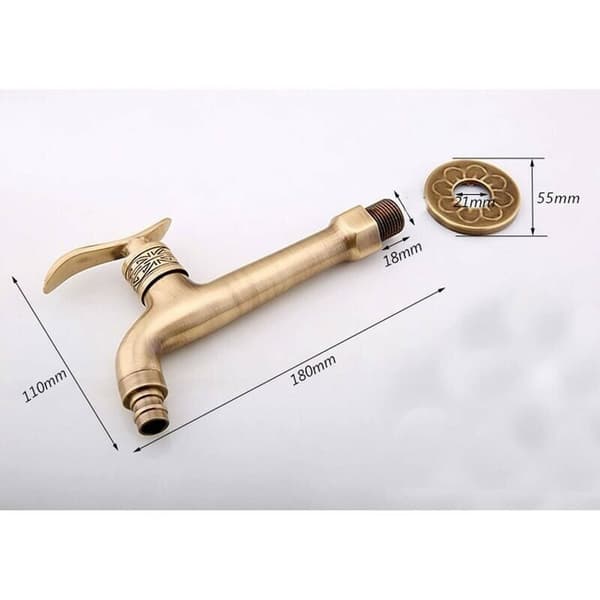 Antik messinghane med greb, antik messinglook (G1/2)