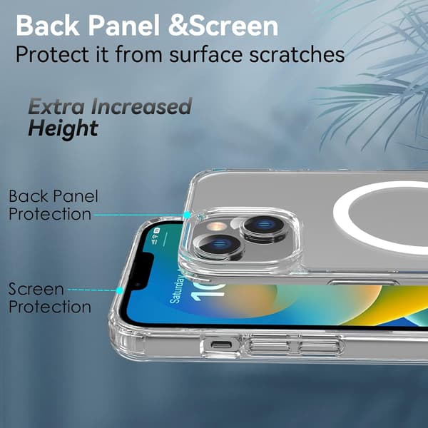 iPhone 14 Cover Transparent, Magnetisk til iPhone 14 med Mag Safe