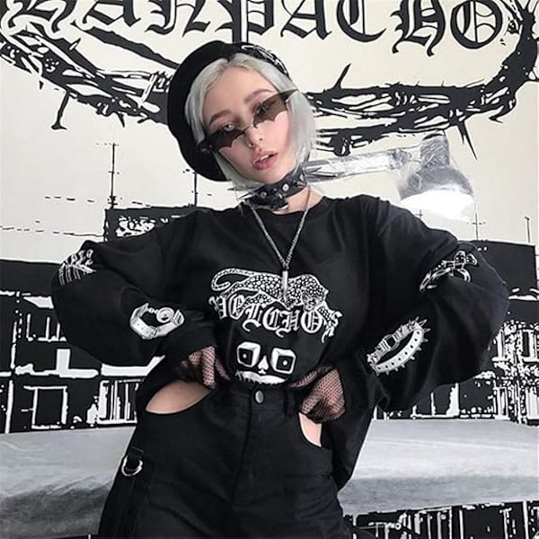 Solbriller uten innfatning Goth Briller for Kvinner Menn Halloween Party Briller Trendy Øyewear UV 400 Beskyttelse