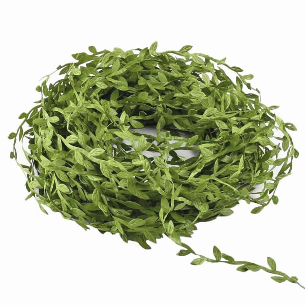 100 Meter Silk Leaf Garland Dekorativa rekvisita Grön bladrotting
