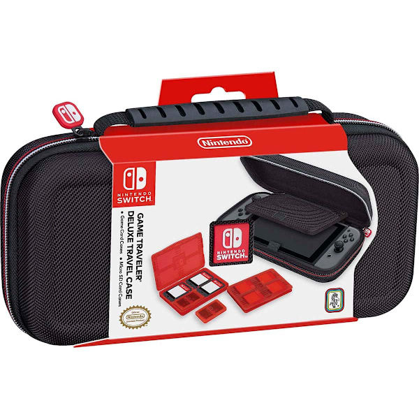 Game Traveler Nintendo Switch Deluxe OLED -kotelo - Sopii myös Switchille ja Switch Litelle, Musta Ballistic Nylon, Katseluteline