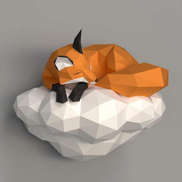 1 st Chic Cloud Fox Form DIY pappersskulptur 3D pappersmodell