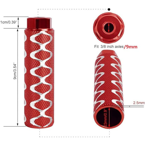 1 par af aluminiumslegering anti-slip cykelspidser, cylindriske