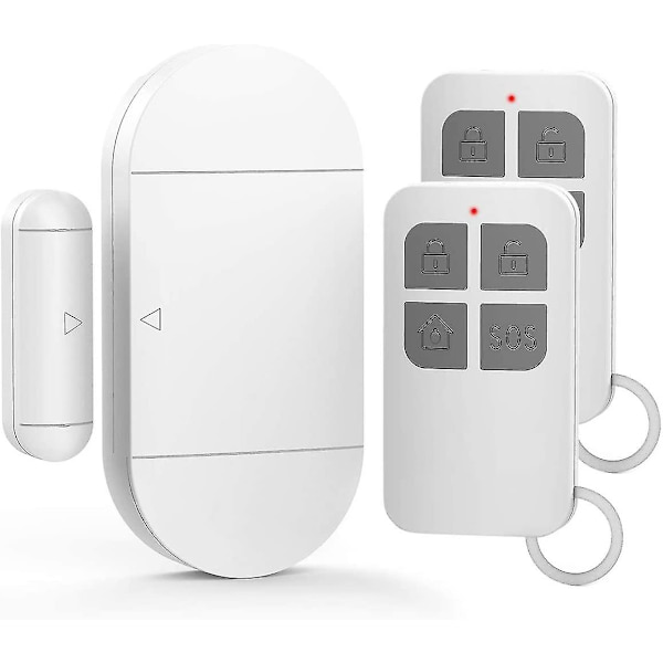 Dør- og vinduesalarm, alarm med 130 dB sirene, 2 fjernbetjeninger, nem at installere, trådløs hjemalarm