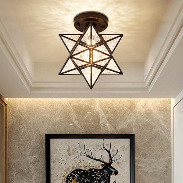 Sort Stjerne Diamant Loftlampe Ganglampe Korridorlampe