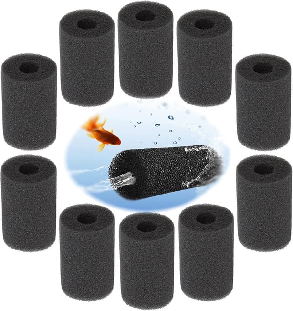 10 st Aquarium Inloppsskyddssvampfilter Genom Centrum