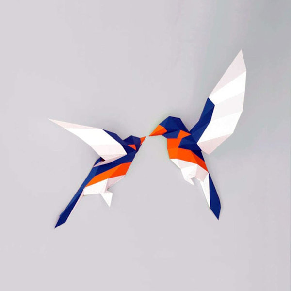 1 kpl Rakastavat linnut -paperiveistos 3D-eläinpaperimalli paperilelu