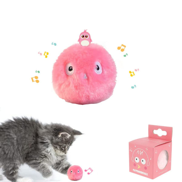 1 rosa interaktiv kattboll med ljud