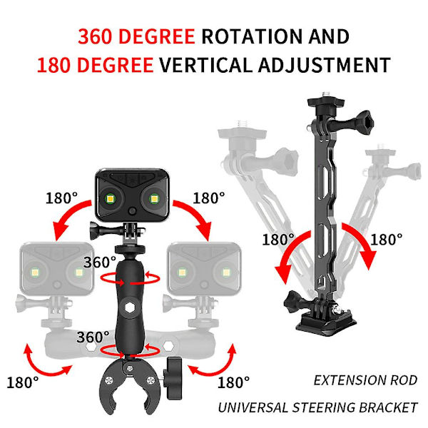 38 in 1 moottoripyörän lisävarusteiden kiinnityspaketti Insta360 One X2 X3 One X One R Rs -kameroille, musta