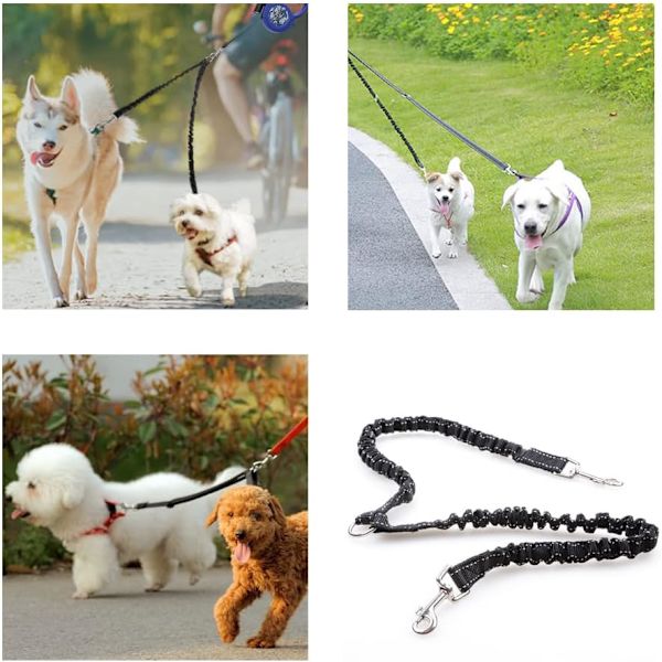 1 stk Dobbelt Snore til 2 Hunde Kan Roteres og Udvides 360°
