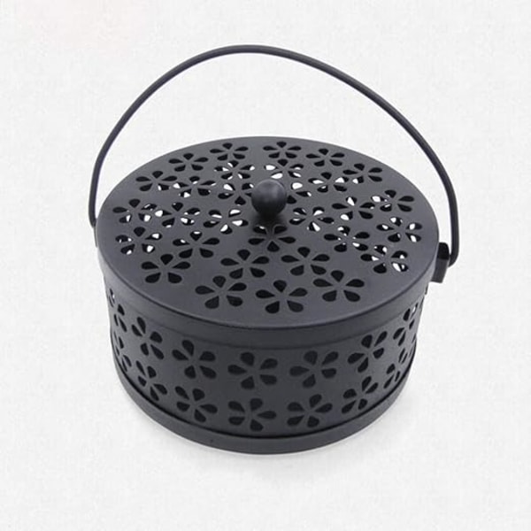 1 sort retro metal skelet myggespiralholder røgelseboks