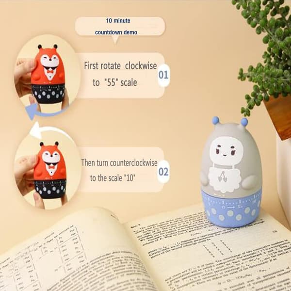 1 styck (Röd) Mekanisk Timer, Cartoon Söt Tidshanterare, Student