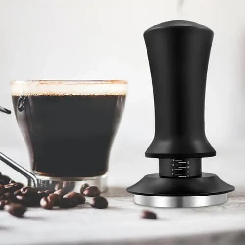 1 Genanvendelig Kaffetamper Med Flad Bund Til 58mm Sort
