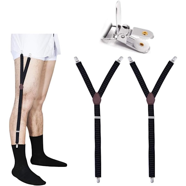 Justerbare Elastiske Suspenderstropper til Mænd, Y-Style, Sort, Mili