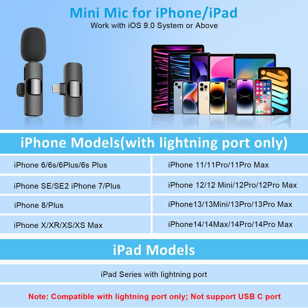 Bluetooth min mikrofon til iPhone og iPad