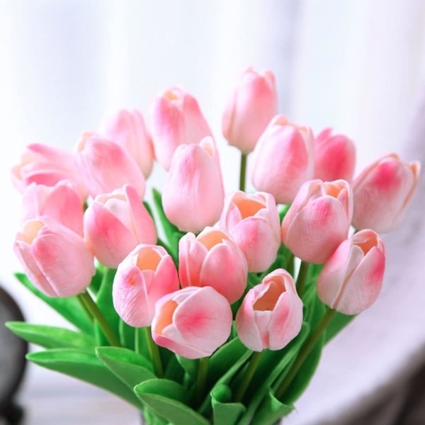 12 stk. Kunstige Latex Tulipaner, Kunstige Brudebuket