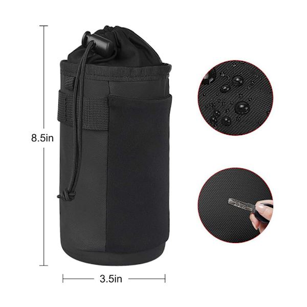 1 sort vandflaskepose, universel cykelflaskeholder med mesh