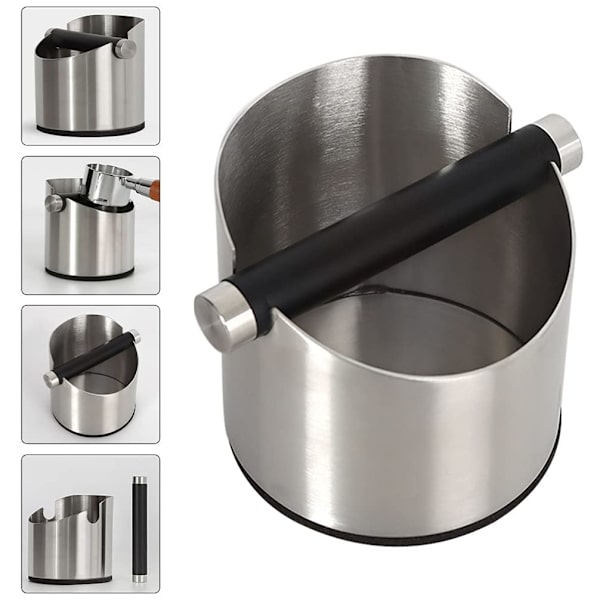 1 sølv rustfrit stål kaffekasse, Espresso spand