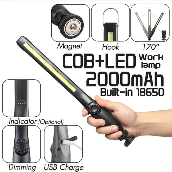 COB arbeidslys USB-oppladbar arbeidslys lang stripe camping